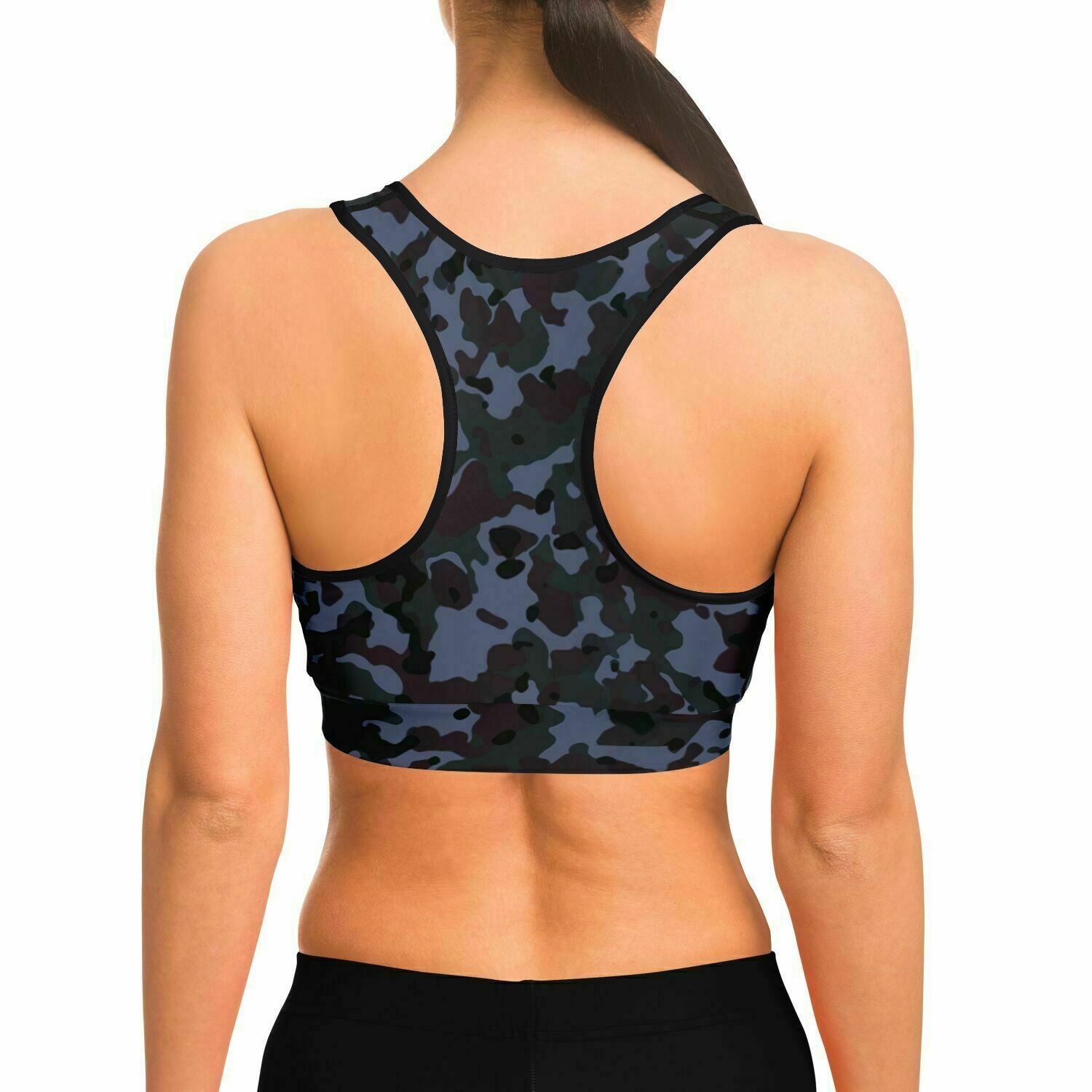 Triumph Camoflauge Sports Bra In Blue