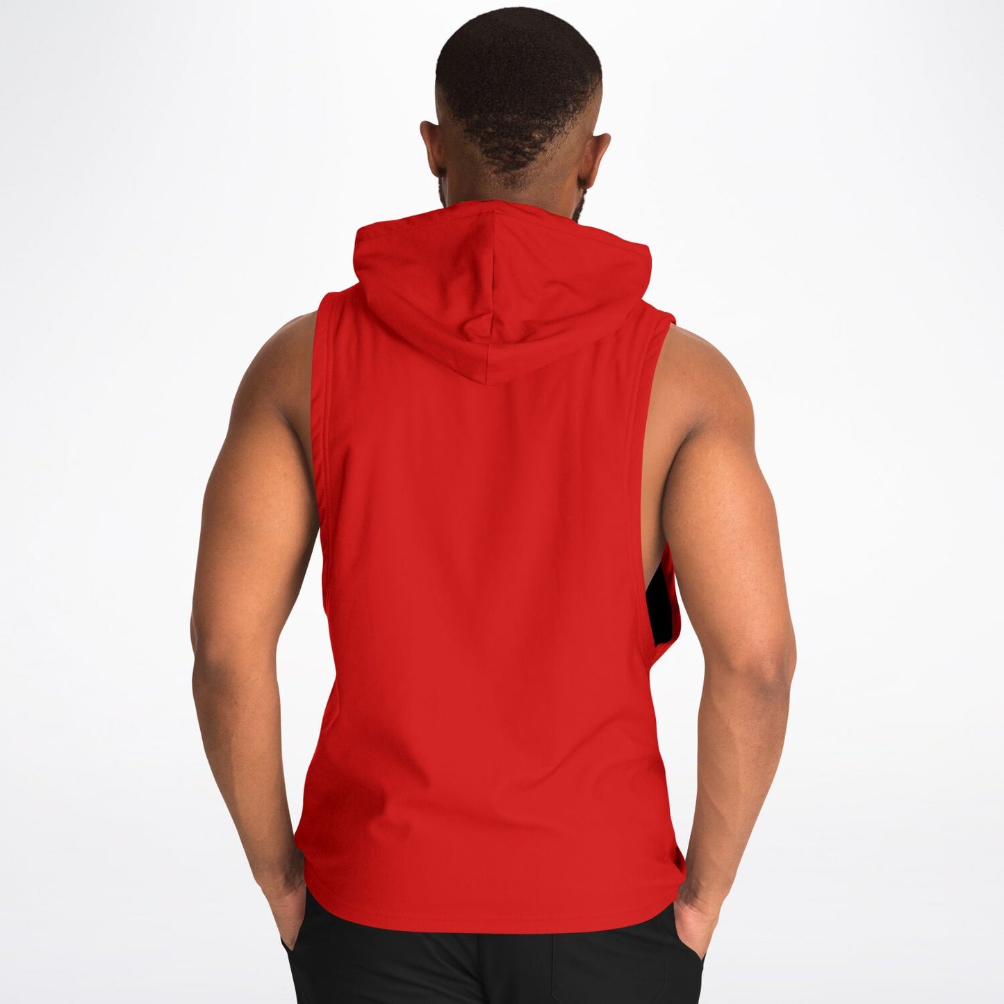 Dynem Casual Drop Armhole Hoodie in Red And White