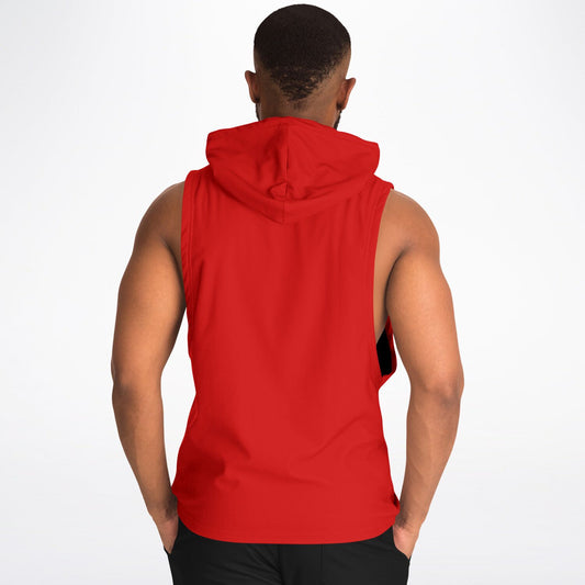 Dynem Casual Drop Armhole Hoodie in Red And White
