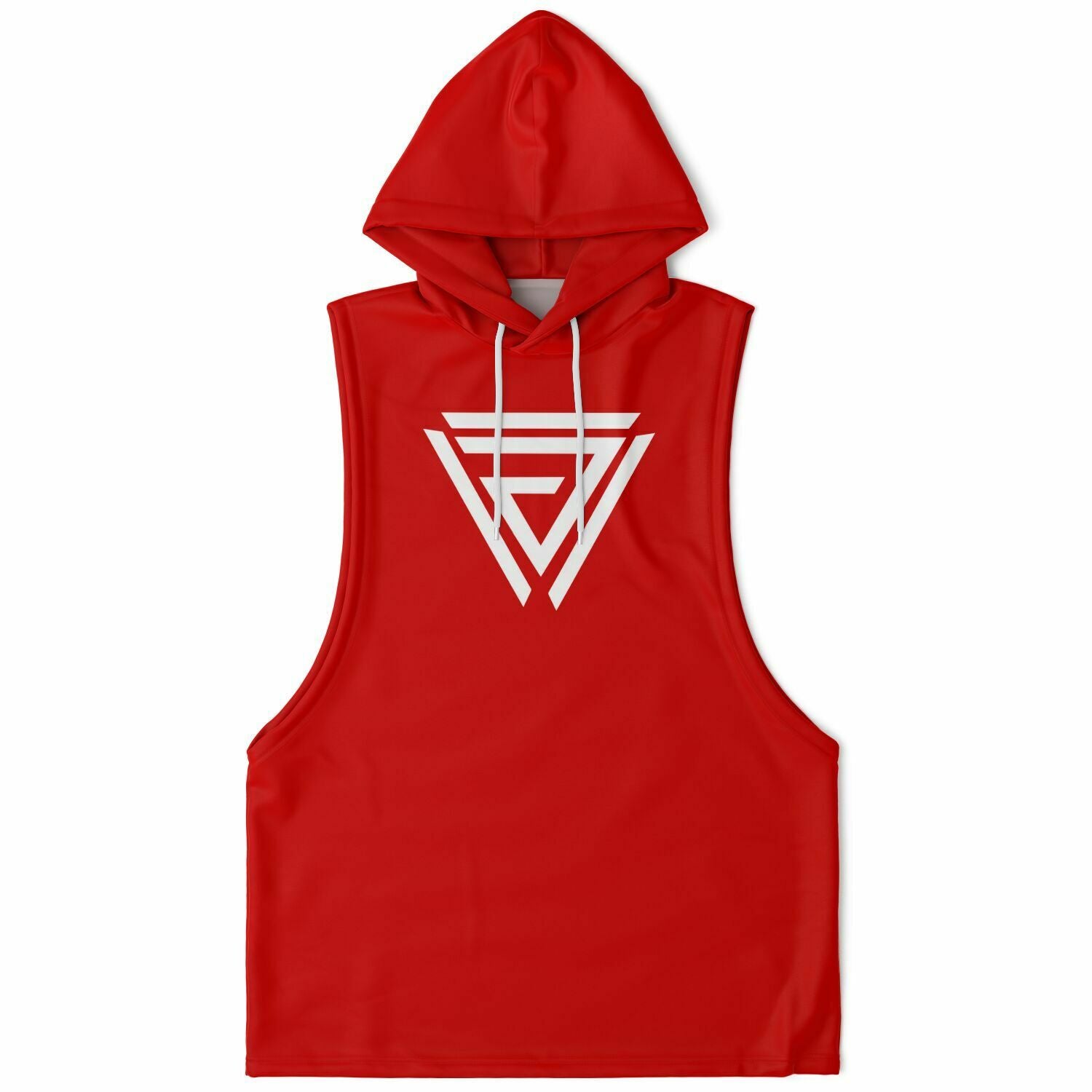 Dynem Casual Drop Armhole Hoodie in Red And White