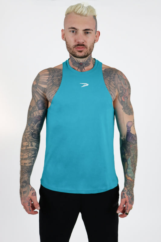 Dynem Activewear Gymtank For Men in Cyan Ocean Blue Color
