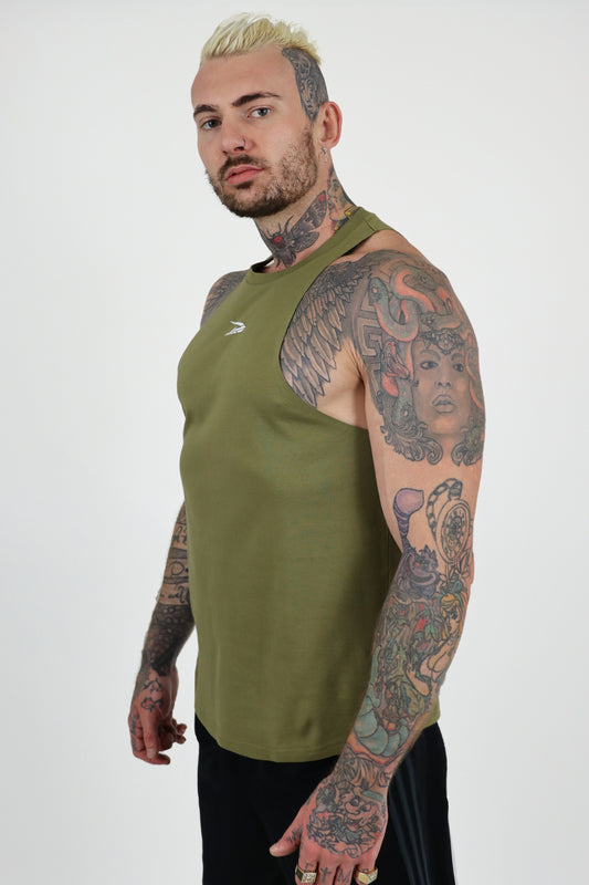 Dynem™ Revolution Gymtank in Army Green For Men