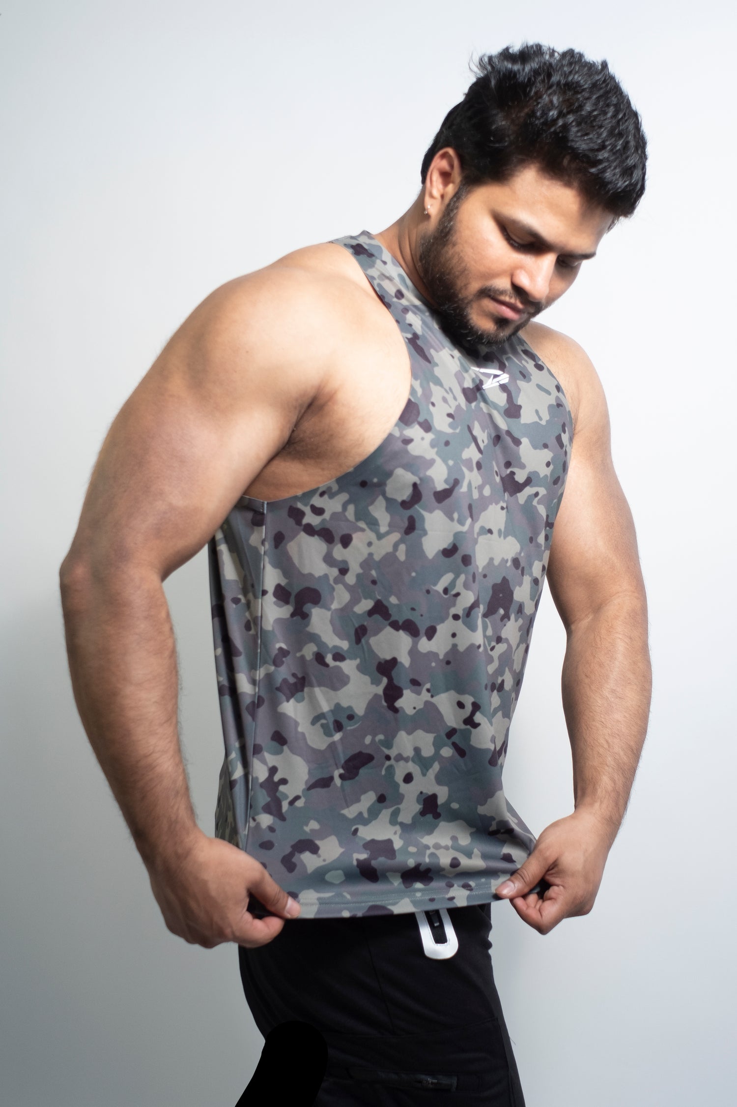 Dynem Activewear Green Camo Camouflage GymTank For Men